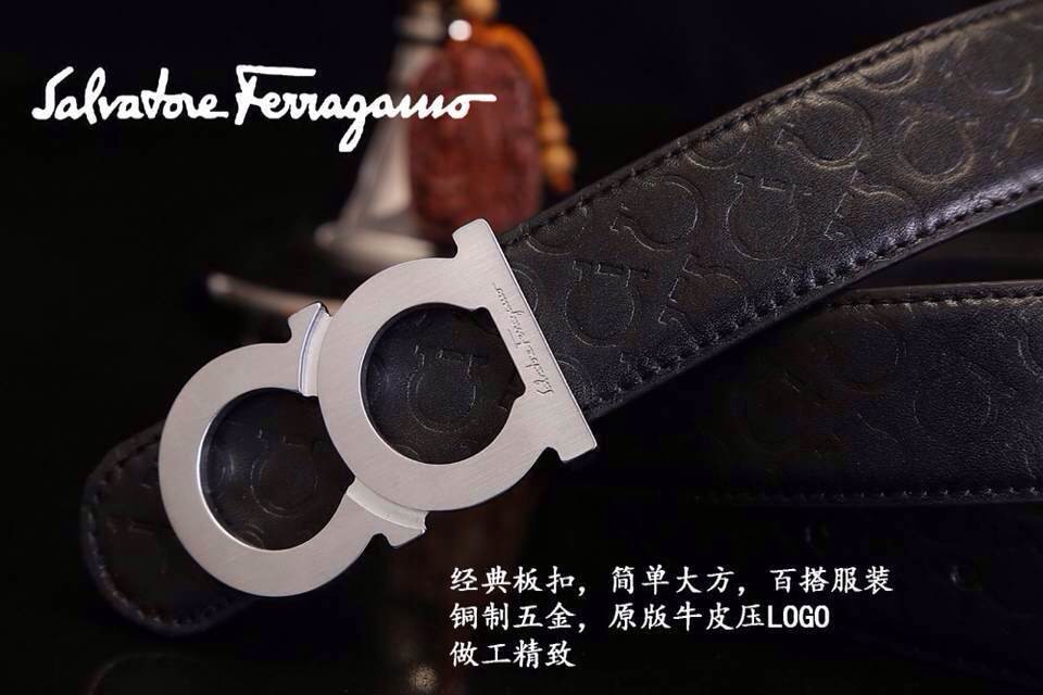 Ferragamo Gentle Monster leather belt with double gancini buckle GM023